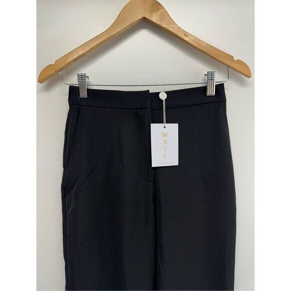 WAYF Pants Size Extra Small Black Feather Hem Elastic Waistband High Rise NWT - Picture 4 of 8
